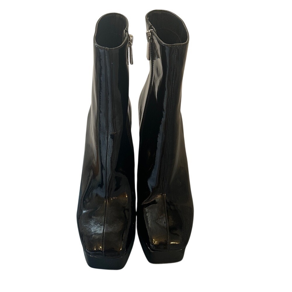 Steve Madden Glossy Black Platform Heeled Boots - Picture 2 of 6
